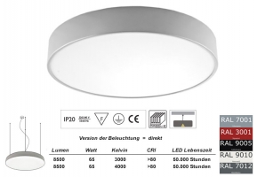 Pendelleuchte PLAFON 650 PND in allen RAL Farben / Licht direkt