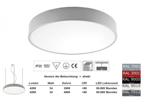 Pendelleuchte PLAFON 430 PND in allen RAL Farben / Licht direkt