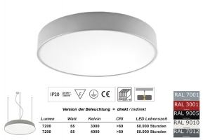 Pendelleuchte PLAFO 500 PND Licht direkt / indirekt 500mm Durchmesser