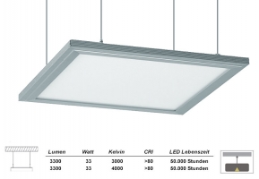 LED Pendelleuchte FLAT PVS 600 mit 33 Watt / UGR