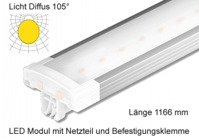 Schienen Linear LED Leuchte 1166 mm Lnge Lichtverteilung Diffus 105