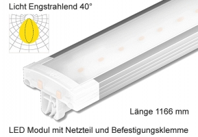 Schienen Linear LED Leuchte 1166 mm Lichtverteilung Engstrahlend 40