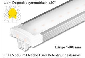 Schienen Linear LED Leuchte 1466 mm Lichtv. Doppelt asymmetrisch 20