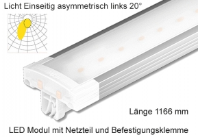 Schienen Linear LED Leuchte 1166 mm Lichtv. Einseitig asymmetrisch links