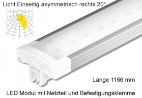 Schienen Linear LED Leuchte 1166 mm Lichtv. Einseitig asymmetrisch rechts