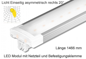 Schienen Linear LED Leuchte 1466 mm Lichtv. Einseitig asymmetrisch rechts