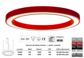 Pendelleuchte Saturn 1500mm Durchmesser Licht direkt / indirekt