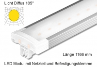 Schienen Linear LED Leuchte 1166 mm Länge Lichtverteilung Diffus 105°