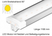 Schienen Linear LED Leuchte 1166 mm Lichtverteilung Breitstrahlend 95°